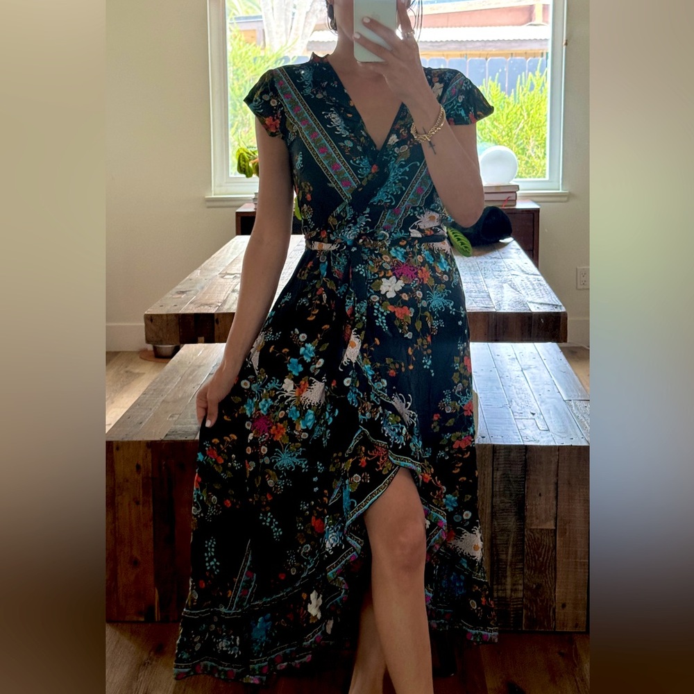 Dark navy classic wrap dress s/m